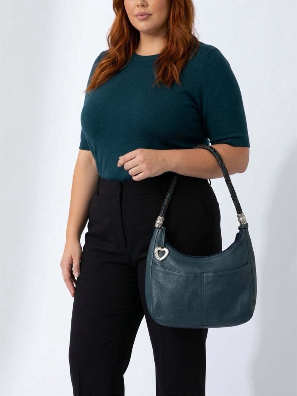 Barbados  Jewel Brighton Green Leather Zip top Hobo Purse-Bag.  Rare Color
